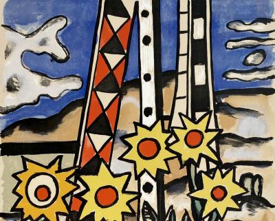Fernand Léger - Les tournesols, 1950 - Lithographie signée dans la planche et numérotée 2