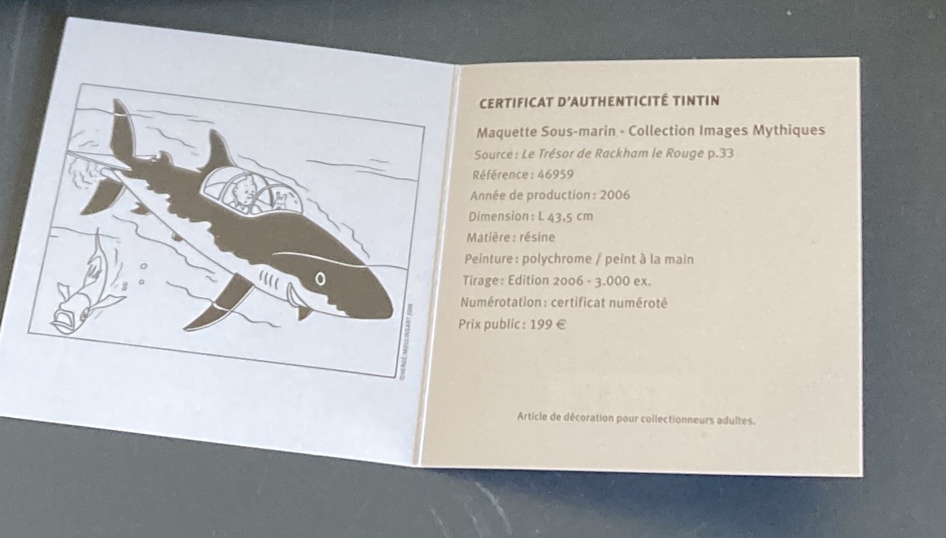 Maquette Tintin - Laboratoire Sous-marin Rastapopoulos - Studio Belvision 1970 - NEUF