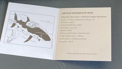 Hergé,  Requin sous marin Tintin, certificat 2