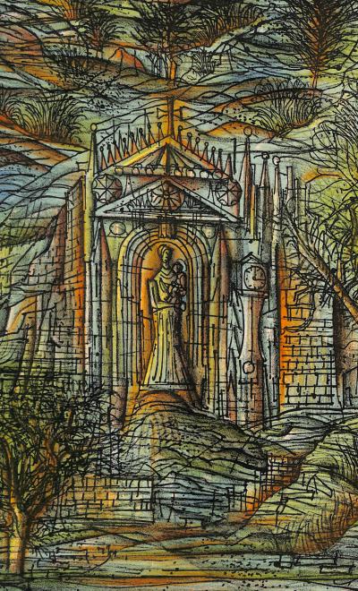 Jean CARZOU - Temple of the Virgin and Child, 1978 - Original signed lithograph 2