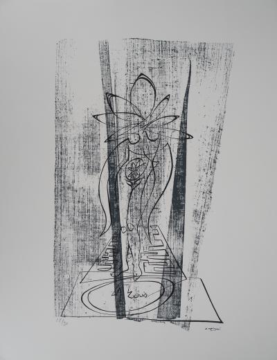 PATITUCCI Georges: The flower-woman, 1980 - original signed SILKPRINT 2