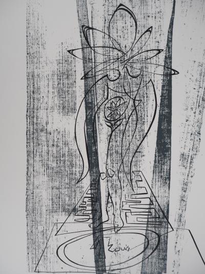 PATITUCCI Georges: The flower-woman, 1980 - original signed SILKPRINT 2
