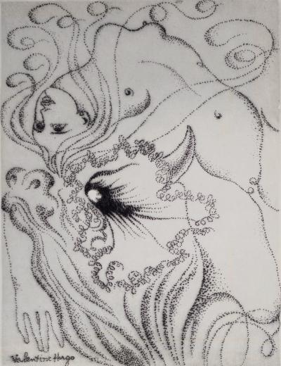 Valentine HUGO - Nu au Taureau, 1946 - Etching 2