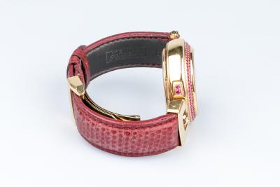 Montre Bovet saphirs roses diamants en or rose 18 carats 2