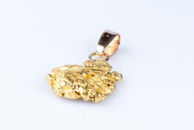 Pendentif Pépite véritable en or jaune 24 carats (999) 2