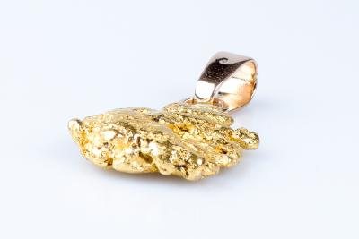 Pendentif Pépite véritable en or jaune 24 carats (999) 2