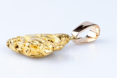Pendentif Pépite véritable en or jaune 24 carats (999) 2