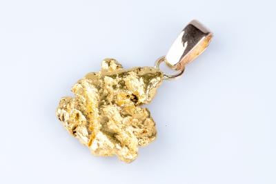 Pendentif Pépite véritable en or jaune 24 carats (999) 2