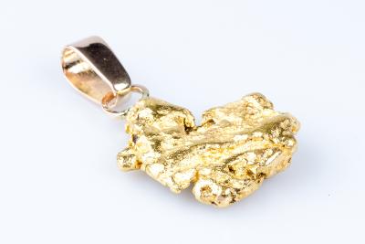 Pendentif Pépite véritable en or jaune 24 carats (999) 2