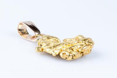Pendentif Pépite véritable en or jaune 24 carats (999) 2
