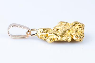 Pendentif Pépite véritable en or jaune 24 carats (999) 2
