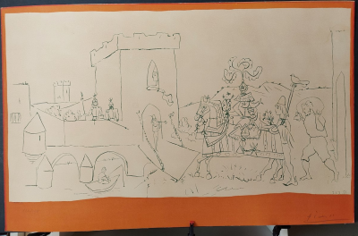 Pablo Picasso - L’Arrivée du chevalier - Lithographie en couleurs 2
