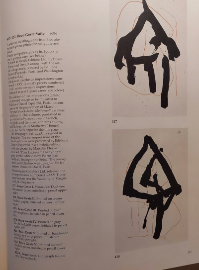 Robert Motherwell - Beau Geste Pour Lucrèce, planche 1, 1989 - Lithographie originale signee au crayon 2