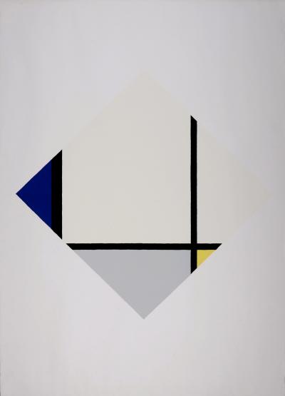 Piet MONDRIAN (d'après) - Composition avec bleu et jaune (Composition 1), ch. 1960 - Grande sérigraphie 2