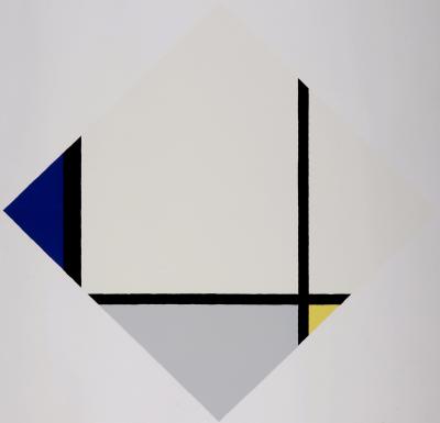 Piet MONDRIAN (d'après) - Composition avec bleu et jaune (Composition 1), ch. 1960 - Grande sérigraphie 2