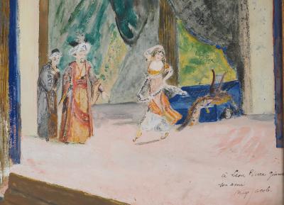 Max Jacob - Orientalisme, Mille et une nuits - Gouache originale signée 2