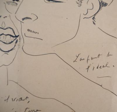 Francis PICABIA - Couple : le baiser, 1949 - Dessin original à l’encre signé 2