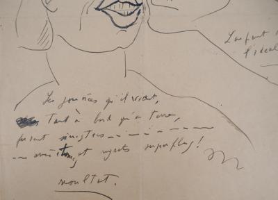 Francis PICABIA - Couple : le baiser, 1949 - Dessin original à l’encre signé 2