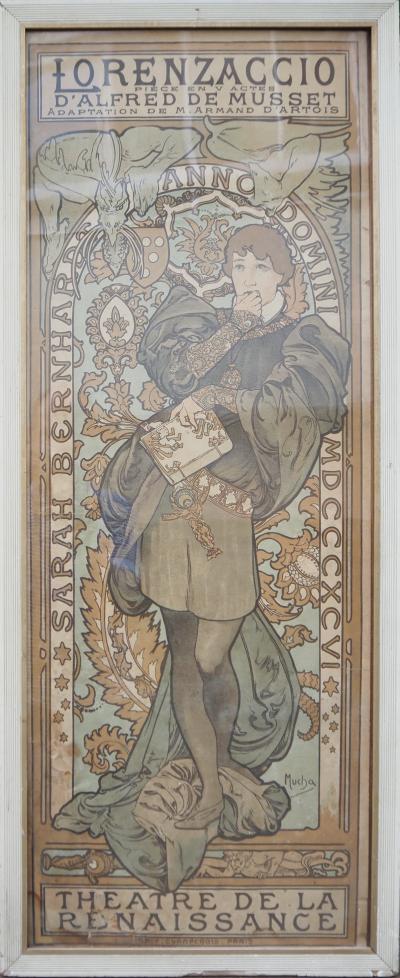 Alphonse MUCHA - Lorenzaccio, Sarah Bernhardt, 1896 - Lithographie originale signée 2