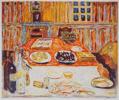 Pierre Bonnard - Le déjeuner en orange - Lithographie signée 2