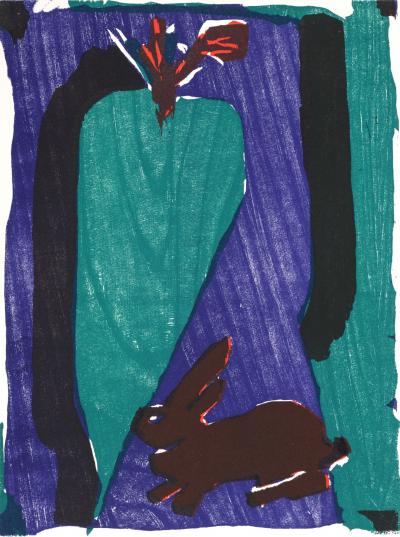 Bernard LORJOU - Le Lapin, 1965 - Gravure sur bois 2