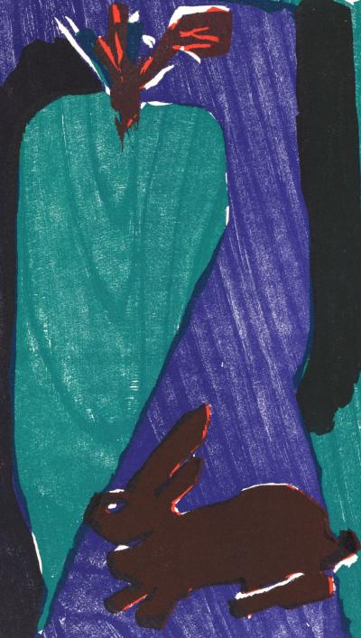 Bernard LORJOU - Le Lapin, 1965 - Gravure sur bois 2