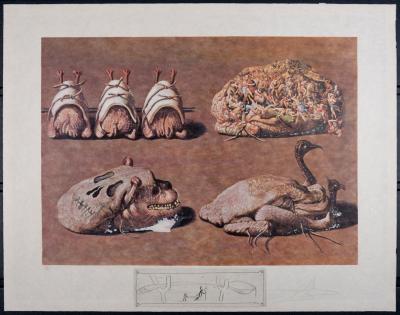 Salvador DALI - Les Diners de Gala, 1977 - Photolithographie originale avec une pointe sèche 'remarque', signée à la main 2