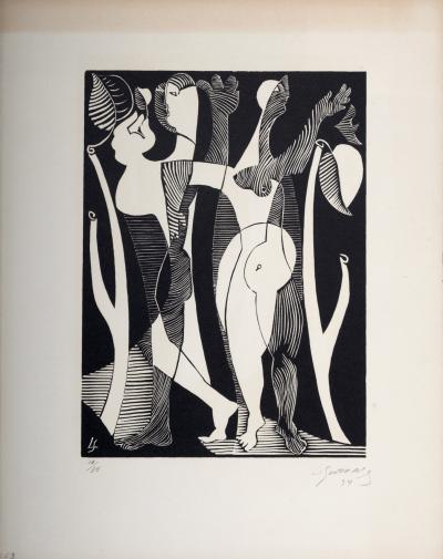 Léopold SURVAGE - Composition surréaliste XXVII, 1934 - Woodcut print (Xylography) 2
