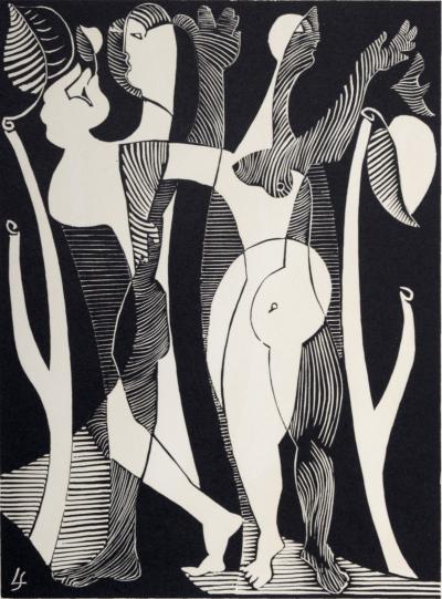 Léopold SURVAGE - Composition surréaliste XXVII, 1934 - Woodcut print (Xylography) 2
