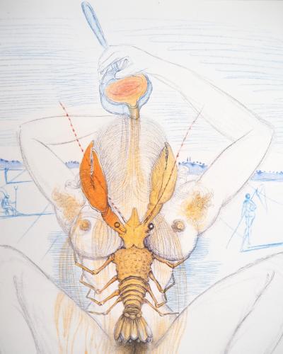 Salvador Dali - Casanova : Femme surréaliste et homard, 1967 - Gravure originale, signée 2