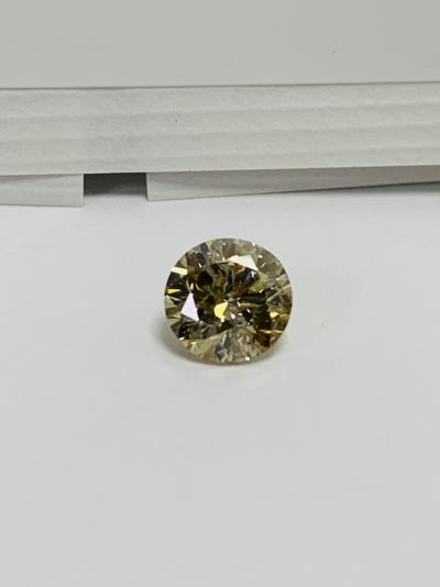 Diamant naturel taillé en brillant de 1,19 ct, brun jaune clair, pureté i1, très bonne taille, pas de traitement, certification go 2