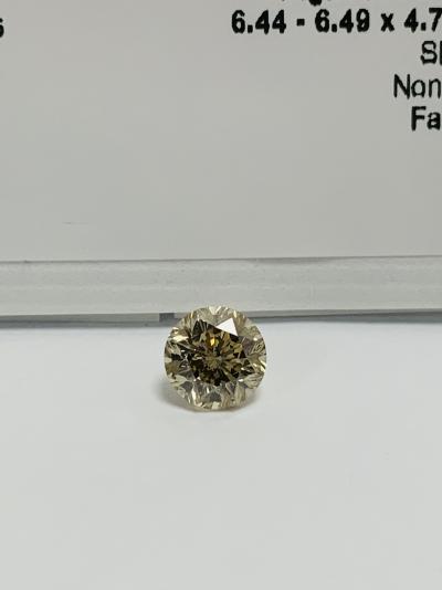 Diamant naturel de 1,05 ct taillé en brillant, brun clair, pureté si2, certification naturelle sans traitement 2