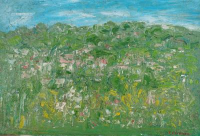 André COTTAVOZ - Paysage expressionniste, Le Brusquet - Huile sur toile signée 2