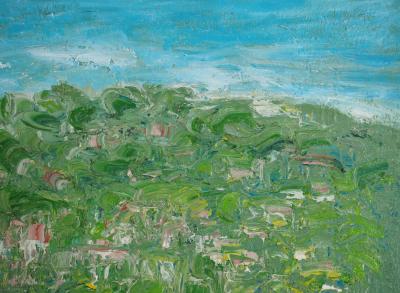 André COTTAVOZ - Paysage expressionniste, Le Brusquet - Huile sur toile signée 2