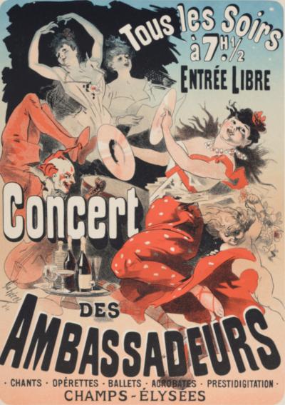 Jules CHERET - Les Maîtres de l'Affiche : Concert des Ambassadeurs, 1891 - Lithographie 2