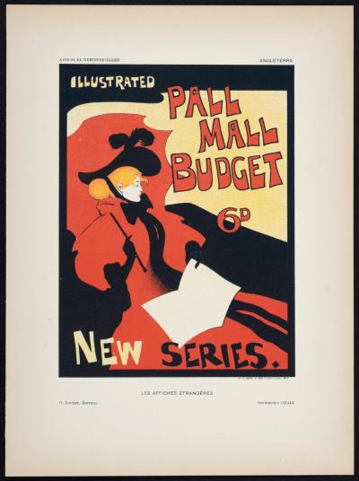 Maurice GREIFFENHAGEN - Les Affiches Etrangères : Pall Mall Budget, 1897 - Petite affiche lithographique 2