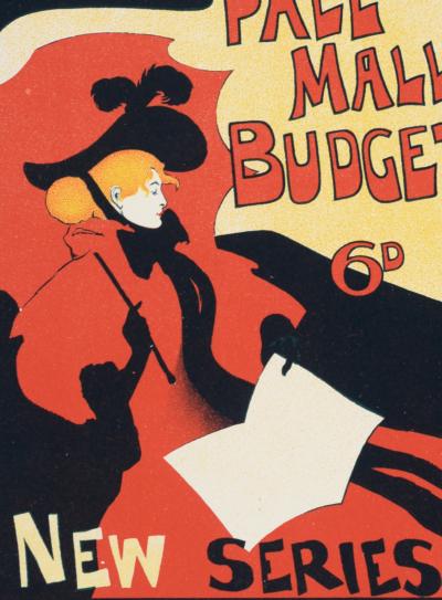 Maurice GREIFFENHAGEN - Les Affiches Etrangères : Pall Mall Budget, 1897 - Petite affiche lithographique 2