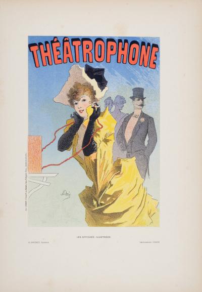 Jules CHERET - Les Affiches Illustrées : Théâtrophone, 1896 - Petite affiche lithographique 2