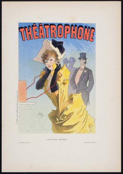 Jules CHERET - Les Affiches Illustrées : Théâtrophone, 1896 - Petite affiche lithographique 2