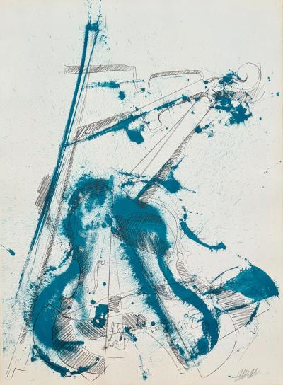 Arman - Colère de violon - Lithographie originale signée numérotée au crayon 2