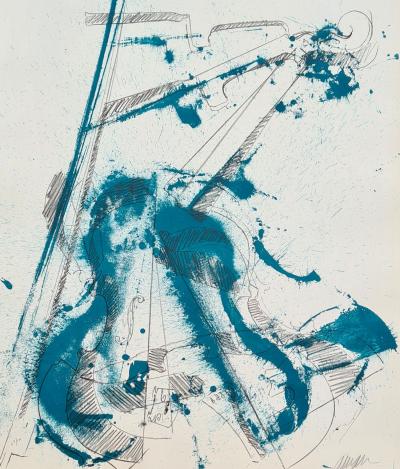 Arman - Colère de violon - Lithographie originale signée numérotée au crayon 2