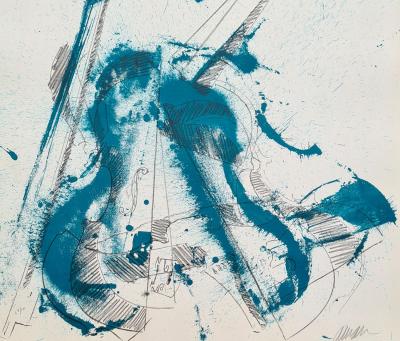 Arman - Colère de violon - Lithographie originale signée numérotée au crayon 2