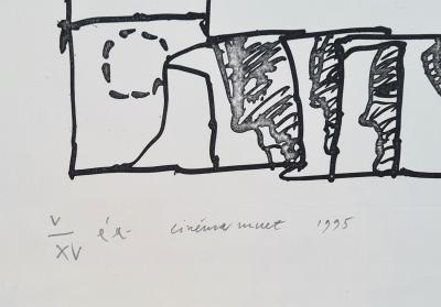 Pierre Alechinsky - Cinéma muet - Gravure originale signée numérotée crayon 2