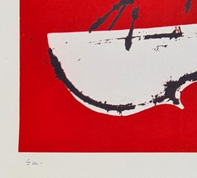 Arman - Violon rouge et bleu - Lithographie originale signée numérotée au crayon 2
