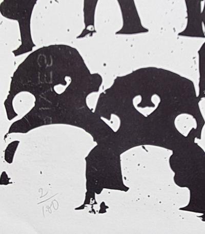 Arman - Les cavaliers - Lithographie originale signée numérotée au crayon 2