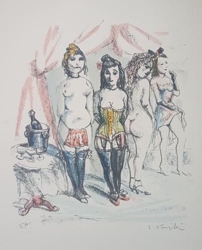 Léonard Tsuguharu FOUJITA - Quatre prostitués,1963 - Bois gravé signé au crayon 2