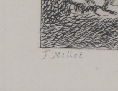 Jean François MILLET - Vanité, la Mort et le Bucheron,1873 - Gravure, signée 2