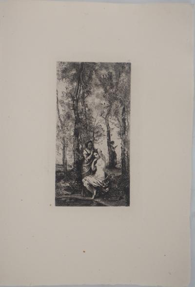 Jean-Baptiste Camille COROT - La toilette, 1873 - Gravure à l’eau-forte 2