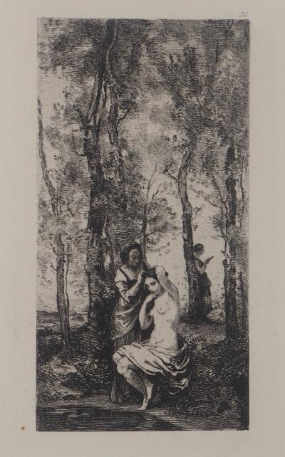Jean-Baptiste Camille COROT - La toilette, 1873 - Gravure à l’eau-forte 2