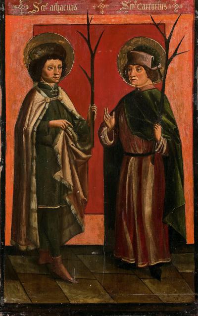 Scuola tedesca (XVIe) - Sant’Acharius et Camomus - Olio su tavola c. 1500